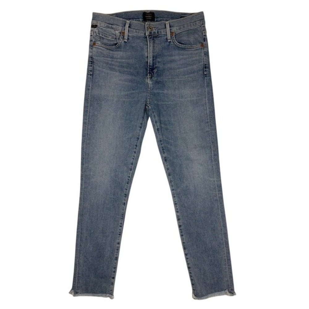 Citizens of Humanity Rocket Crop High Rise Skinny Jean Blue Raw Hem 14871-989 28